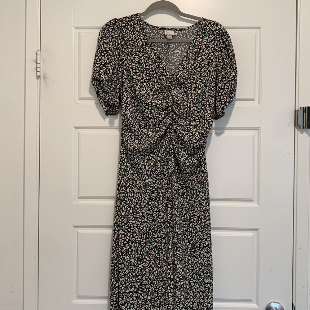 A New Day Crepe Short Sleeve Floral Midi Dress - Picture 7 of 13